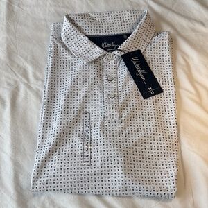 NWT Walter Hagen White and Navy pattern Golf Polo